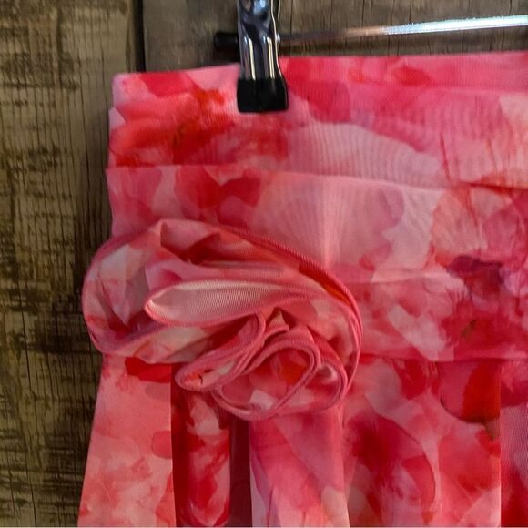 NWT SUPERDOWN Mila Corset Set Pink print mesh mini dress top skirt Revolve M - Picture 13 of 14